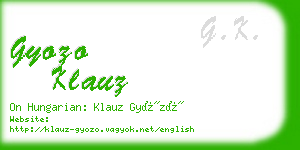 gyozo klauz business card